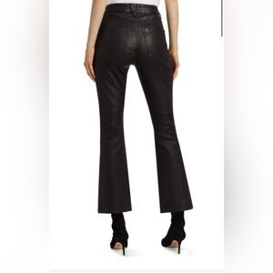 Veronica beard Carson high rise ankle flare leather pants size 26 Black